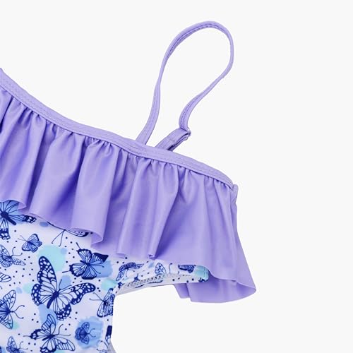 LIZENS Girls' Swimwear Cut Out Trim Ruffle One Piece Beach Bathing Suit for Girls Floral Toddler Kids Swimsuit3
