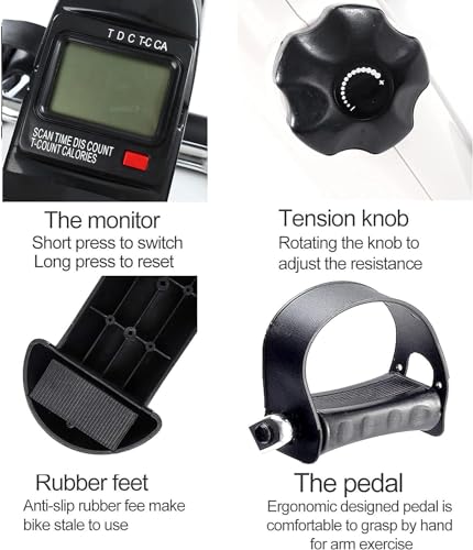 Pedaal Mini Revalidatie Machine Hometrainer, Draagbare Mini Hometrainer Indoor Fietsen Verstelbare Revalidatie Fietsen Fitness Revalidatie Oefenmachine - Afbeelding 6