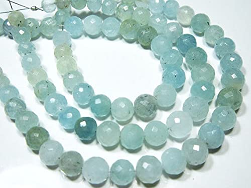 Aigue-marine perles de 6-8mm fil 7" aquamarine micro cut disco