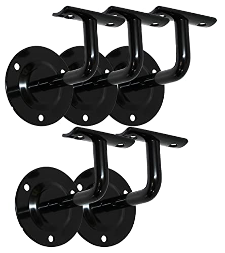 Handlaufhalter Set 5 Stück HLH 1102 Schwarz gewölbte Auflage Handlaufträger