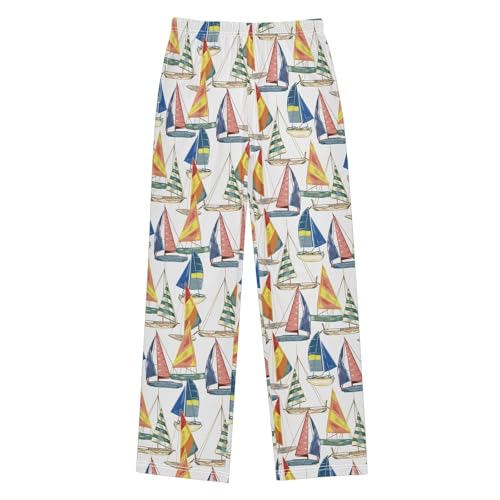 Boys' Pants Marine Nautical Sail Boat Long Bottoms Jogger Pants Elastic Waist Trousers with Pockets S-XL