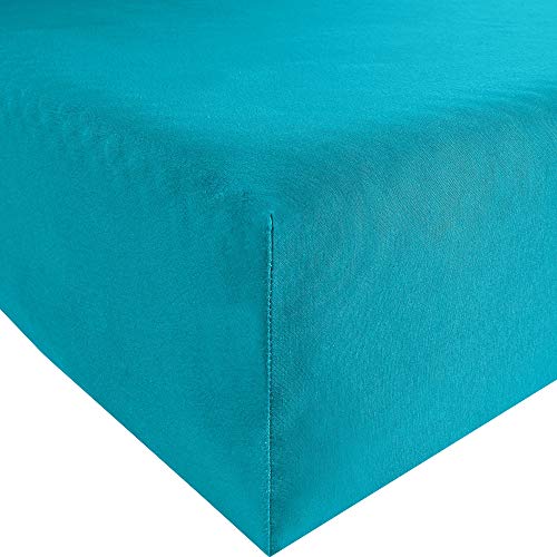 etérea Jersey Topper Spannbettlaken 180x200 bis 200x200 cm Boxspringbett - Superweiches Spannbetttuch aus 100% Baumwolle, Topper Bettlaken bis 10 cm Topperhöhe, Silber 7 Erwin Müller Spannbettlaken Freising Elasthan-Jersey-Stretch türkis Größe 80x200 cm - 80x220 cm