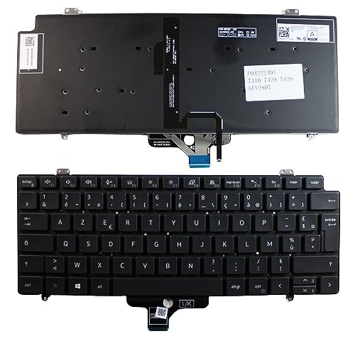 Clavier pour ordinateur portable Dell Latitude 14 5420 noir pour travailler le soir