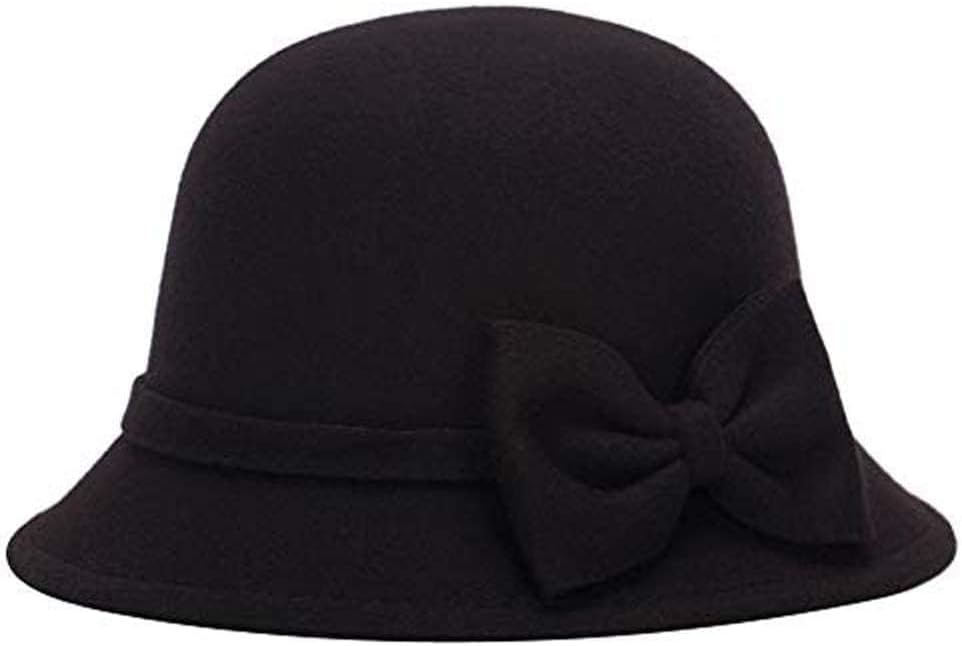 CynKen Women Polyester Church Cloche Flapper Hat Lady Bucket Winter Flower Cap - Image 2