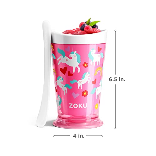 ZOKU Original Slush and Shake Maker - Schmelzschneebecher für Einzelportions-Slushies, Frucht-Smoothies und Milchshakes in wenigen Minuten, BPA-frei, Einhorn – Bild 5