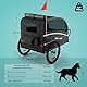 Trevopet® Hundeanhänger für Fahrrad – Faltbarer Hundefahrradanhänger mit Kupplung & Reflektoren – Fahrradanhänger Hunde bis 40 kg – Wasserdicht – Kompatibel mit E-Bikes – Schwarz