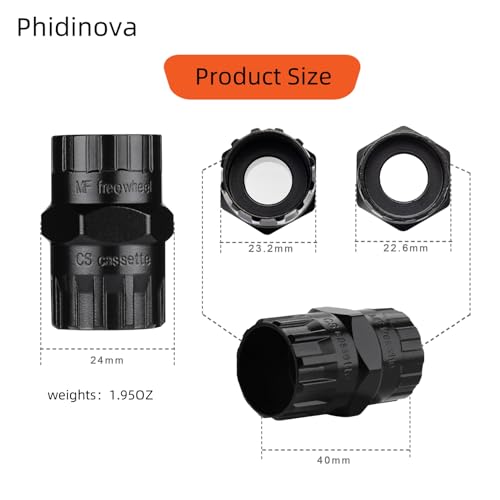 Phidinova Professional Dual Function 2-in-1 Bicycle Cassette and Freewheel Removal/Lockring Tool for Modern Bikes Drivetrain Service Tool - Thumbnail 3