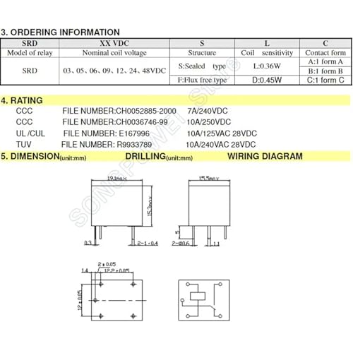 Relais de puissance SRD 9V pour réparer les cartes de commande et modules de programmation - 6