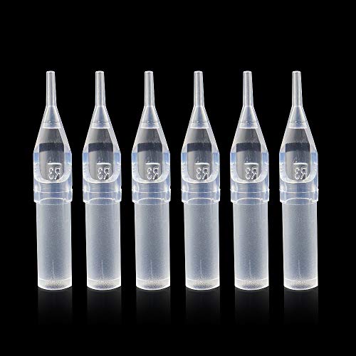 Disposable Tattoo Tips - Yuelong 100pcs Disposable Clear Tattoo Tips Tubes 3 Round Tips for Tattoo Needles Round Diamond Flat Sterilize Tips Tattoo Supplies (3RT)