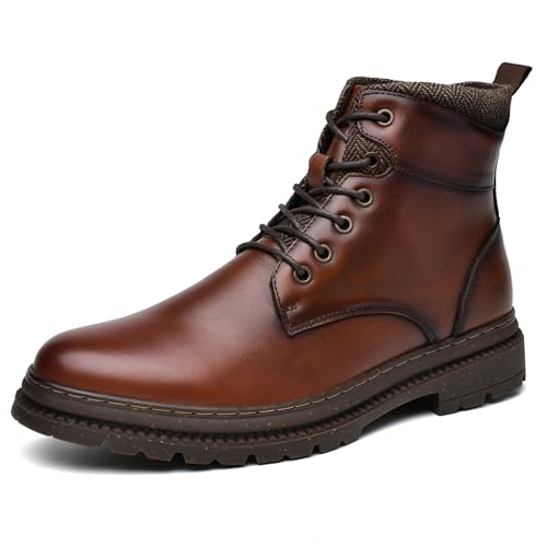 Arkbird Men's Leather Chukka Dress Boots - Casual Mid-Top Oxford Chelsea Boot Business Work Shoes for Men