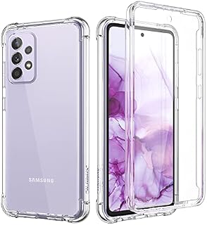 SURITCH Clear Case for Samsung Galaxy A52 A52s 5gBuilt in Screen Protector 360 Full Body Hybrid Protection Hard PC+Soft TPU Rubber Bumper Rugged Case Cover for Samsung A52 5G/4G 6.5 inch (Clear)