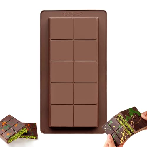 Deep Chocolate Moulds, Chocolate Bar Moulds Dubai Silicone Thick for DIY Baking Candy, Rectangle Shape