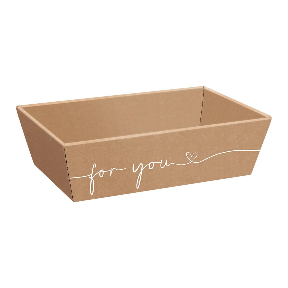 Geschenkkorb naturfarben Wellpappe For You 33,6 x 19,6 x 11 cm, 25 Stück
