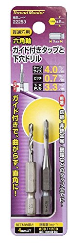 �X���b�h�}�X�^�[(Thread Master) �Z�p���K�C�h�t�^�b�v�Ɖ����h���� M4×0.7mm 22253 12�{��