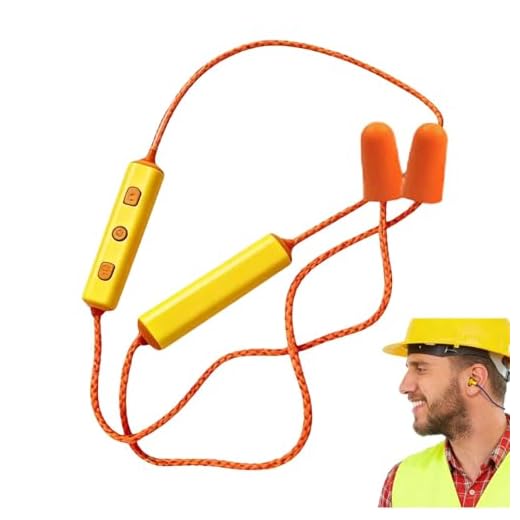 Bluetooth Ear Plug Headphones for Work, NRR 25dB Noise Reduction Safety Earbuds, Discreet Concealable Hearing Protection for Construction, Woodworking & Mowing