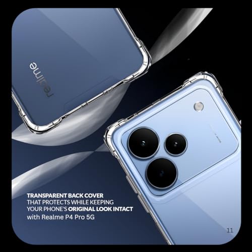 Image of Back Cover Case + Screen Protector for Realme P4 Pro 5G | Transparent Mobile Phone Back Case Cover for Realme P4Pro 5G | Realme P4 Pro 5G TPU Transparent Mobile Phone Back Cover Case