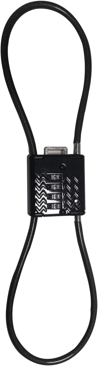 4-Digit Combination Cable Padlock with 20 inch (50 cm) Flexible Steel Cable, Small Lock for Locker,Luggage, Backpack,Cabinet,Gym Bag,Toolbox,Travel,Black