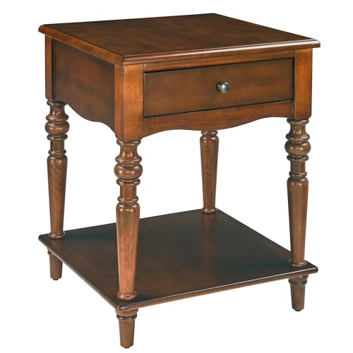 PADMA HOUSE Table d'appoint en Bois Massif avec tiroir et Plateau de Rangement, Table d'appoint Traditionnelle, Table de téléphone, Table de Chevet, Table...
