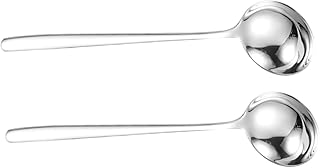 Outanaya 2 Pçs Colher De Aço Inoxidável Colher De Servir Colher De Metal De Aço Inoxidável Colheres De Sopa Colher De Sorvete De Aço Inoxidável Colher De Serviço De Alimentação Colher