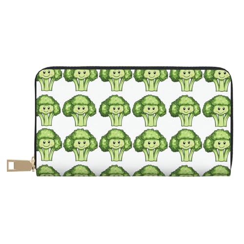 Cute Cartoon Cauliflower A Print Wallet Women, Leather Bifold Multi Card Wallet, Long Purse Women's Wallets