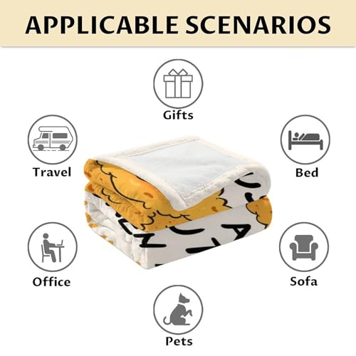 Mercuryelf Custom Chicken Nugget Blanket - Soft, Fuzzy & Warm - 50x60 Inches Flannel Throw Blankets for Living Room, Sofa - Beige Cute Throws Gift for Teens