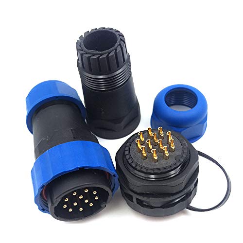 Conector impermeable SD28 12 pines cable industrial miniatura 3