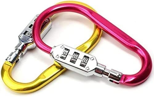 Lucchetto a combinazione con codice ripristinabile Moschettone for bagaglio a 3 cifre, strumento for password portatile, in lega di zinco(Silver,Silver)