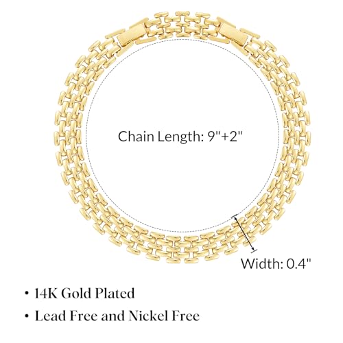 Image of KissYan Gold Ankle Bracelets for Women, 14K Gold Anklets Chunky Cuban Link Chain Summer Beach Foot Jewelry Gifts for Women
