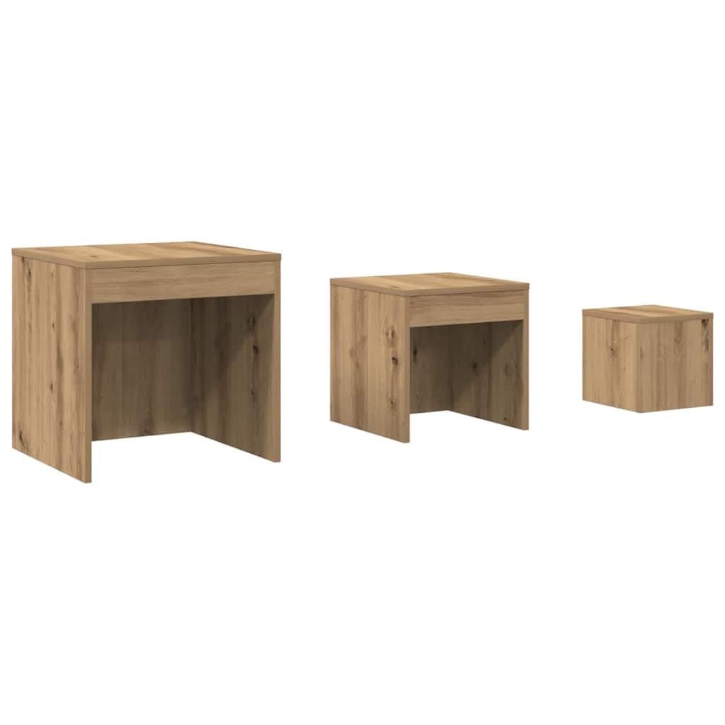 vidaXL Nesting Tables 3 pcs Artisan Oak Engineered Wood