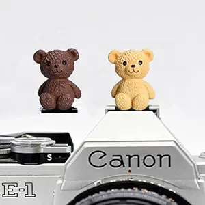 SLR Camera Hot Shoe Boot Cover Cap,Dustproof Hot Shoe Protector,Compatible with Sony Fuji Canon Nikon Pentax Leica (2pcs Little Bear)