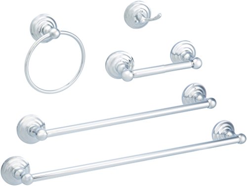 Preisvergleich Produktbild AmazonBasics - Klassisches Handtuchhalter-Set - 5 Stück - Chrom