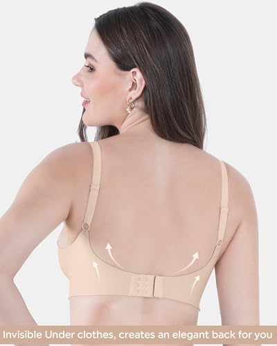 Image of Tweens Seamless Bonded Lightly Padded Invisibra for Women, Full Coverage, Elastic-Free Design, Invisible Fit, Polyamide Fabric | Pack of 1 |