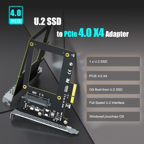 GLOTRENDS PU11 Adapter U.2 na PCIe 4.0 X4 dla 2,5-Inch dysków U.2 SSD, PCIe 4.0 X4 Full Speed