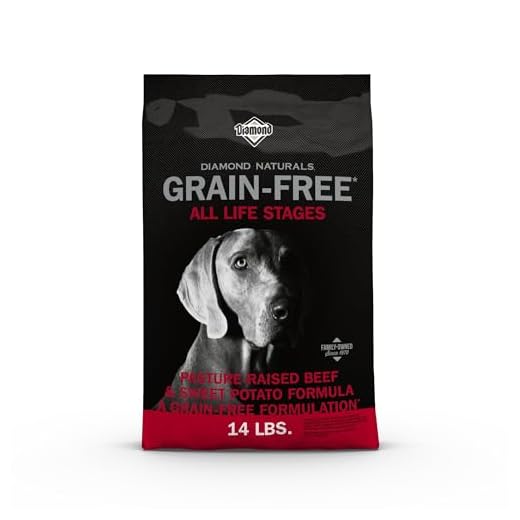 Diamond Naturals Grain-Free Recipe All Life Stages, Real Meat Protein Dog Food Premium Pastured-Raised Beef and Sweet Potato, with Taurine, and Omega Fatty Acids, for all Breed Sizes 14lb