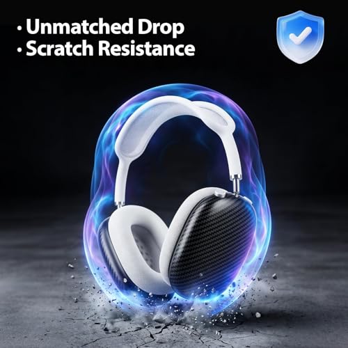 Coque AirPods Max premium MOLOPPO en véritable finition carbone mat