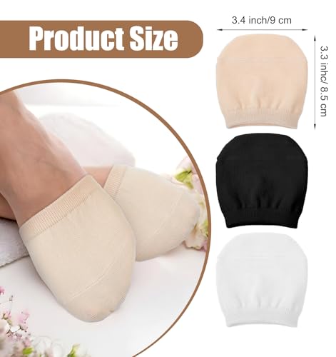 Image of 3 Pairs Toe Topper Socks Women, Lightweight Breathable Half Socks for Women Mules (Black, White, and Pink)