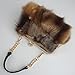 Luxurious Fashion Natural Fox Fur with Hair Handbag for Women and Ladies (FireFox)