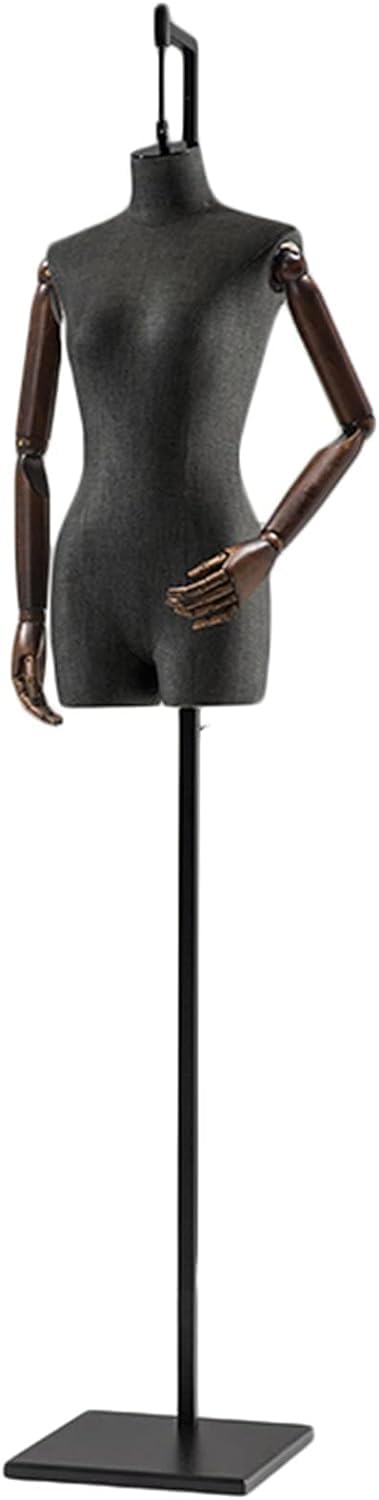 Torso-Mannequin-Ständer, halbe Körperpuppe mit Ständer, zum Aufhängen von Damenbekleidung, Hosen, Kleiderform, Puppe, verstellbare Höhe