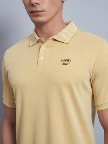 Image of ENDEAVOUR WEAR Men Men Short Sleeve Solid Cotton Rich Polo T Shirt | Collar Tshirts | Half Sleeves | Plain-Regular Fit