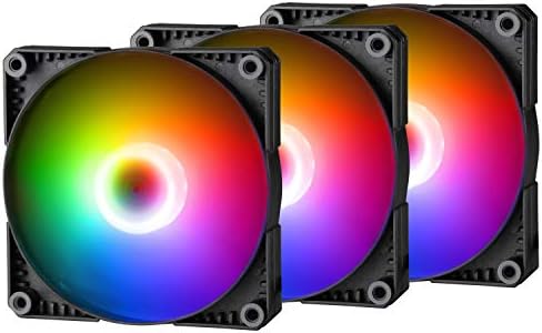 Phanteks (PH-F120SK_DRGB_PWM_3P)  SK120 DRGB PWM Fan 3Pack, 3X 120mm Fan, high Airflow Nine-Blade Design, DRGB Lighting, Rubber dampening washers - Black