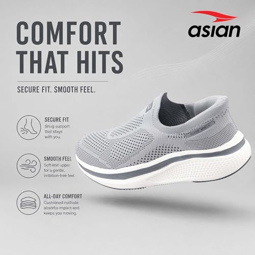 Image of ASIAN Wonderwalk Pro-01 Men's Premium Walking Shoes with Lightweight Knit Design | Soft Cushion Comfort, High-Grip Outsole, Breathable Knit and Supportive Daily Walk Performance