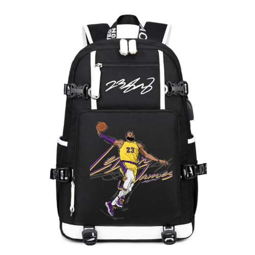 Ansigeren Basketball Player 23 Multifunction Backpack Travel Student Backpack Fans Bookbag For Men Women (A) by Ansigeren - Used condition - US$23.39