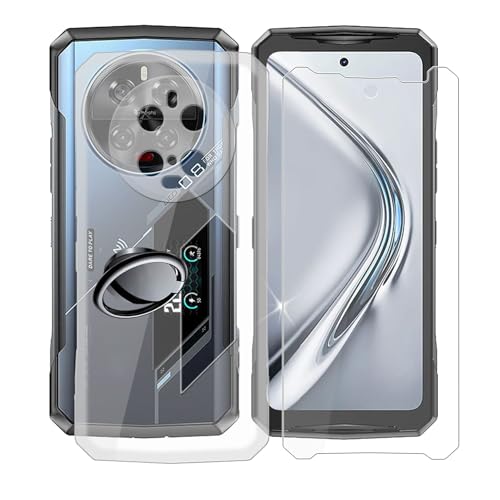 Coque Doogee V40 Pro avec anneau rotatif 360 et vitre écran
