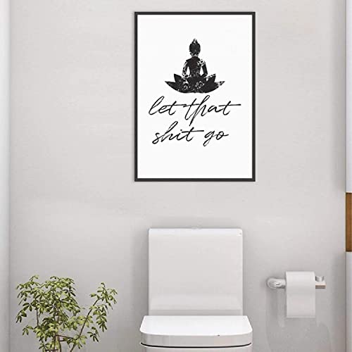 Omccxo Funny Bathroom Sign Canvas Prints And Poster Let That Shit Go Quote Bathroom Art For Men Painting Wall Picture Bathroom Decor 16X20Inch(40X50Cm) #TOP5