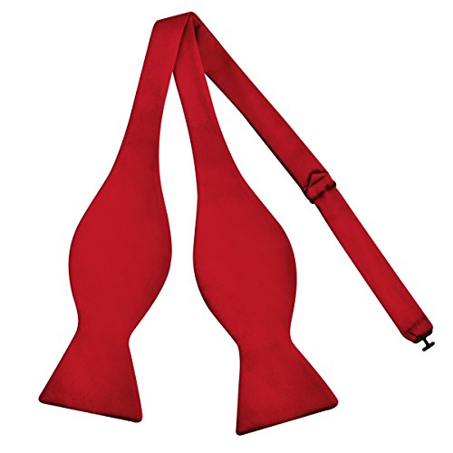 Alizeal Solid Self Bow Tie Woven Bowties for Men wine red