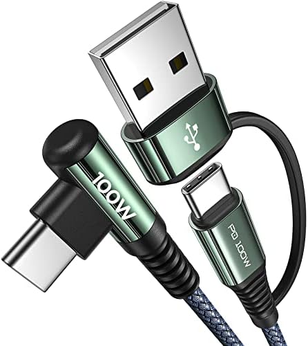 AINOPE USB C Cable 100W 10FT 5A Type C Charger Cable Fast Charging USBC to USBC Cable Fast Charging Cable Right Angle PD4.0 QC5.0 fit MacBook Pro/Air Charger Cord for iPad Pro/Air Samsung Galaxy