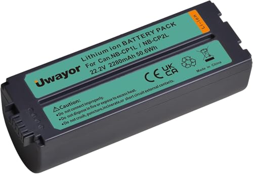 Uwayor 2280mAh NB-CP2L NB CP2L Battery compatible with Canon SELPHY NB-CP1L CP2L Canon Photo Printer SELPHY CP800 CP900 CP910 CP1200 CP100 CP1300