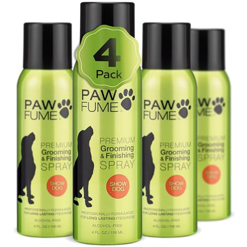 Image of PAWFUME Dog Perfume Spray Long Lasting Scent for Grooming, Show Dog, 4-Pack - Keep Your Pup Fresh All Day - Hypoallergenic, Alcohol-Free, Detangling Formula - Moisturizing Pet Cologne Spray for Dogs