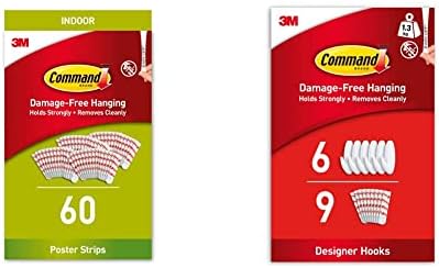 Command Poster Strips, Value Pack, 48 Adhesive Strips, White - Ideal for Hanging Posters, Schedules, Calendars or Pictures without Frames