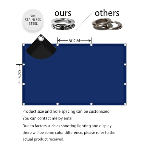 Toldo vela de sombra rectangular resistente al agua azul oscuro 60x200cm para jardín y balcón 7